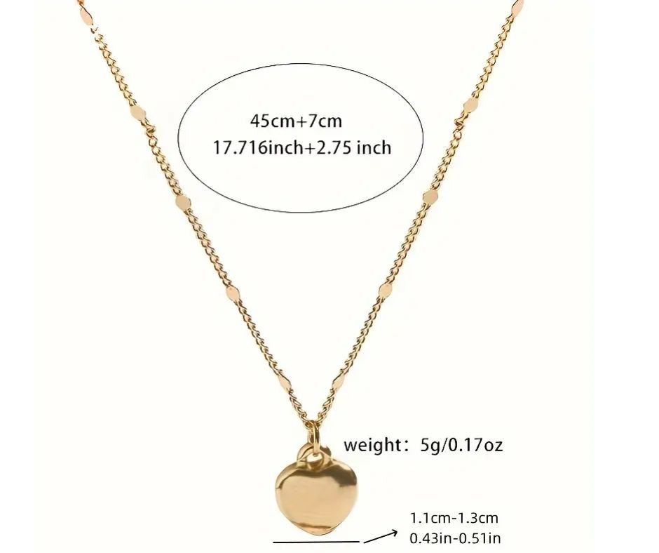 Golden Heart Pendant Necklace – Timeless Elegance for Every Occasion